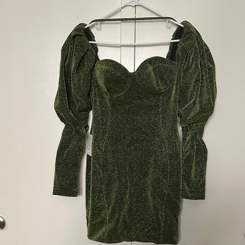 Glamorous Long Sleeve Glitter Dress